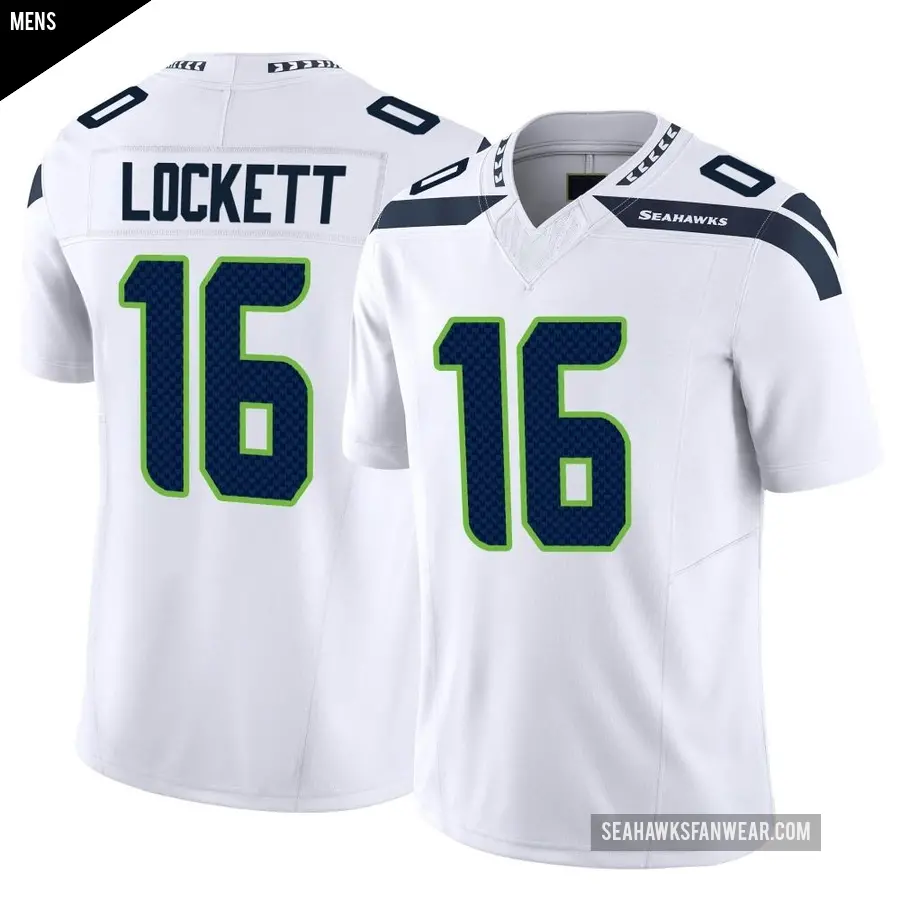 Men's Seattle Seahawks ＃16 Tyler Lockett White Limited Vapor F.U.S.E. Jersey