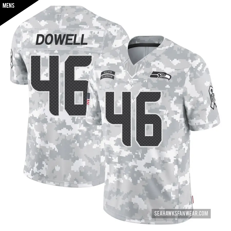 Men's Seattle Seahawks ＃46 Michael Dowell Arctic Camo Limited 2024 Salute to Service Jersey