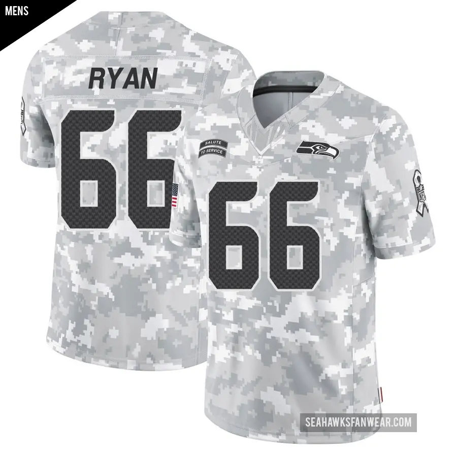 Men's Seattle Seahawks ＃66 Liam Ryan Arctic Camo Limited 2024 Salute to Service Jersey