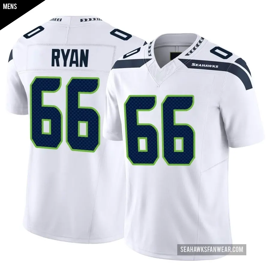 Men's Seattle Seahawks ＃66 Liam Ryan White Limited Vapor F.U.S.E. Jersey