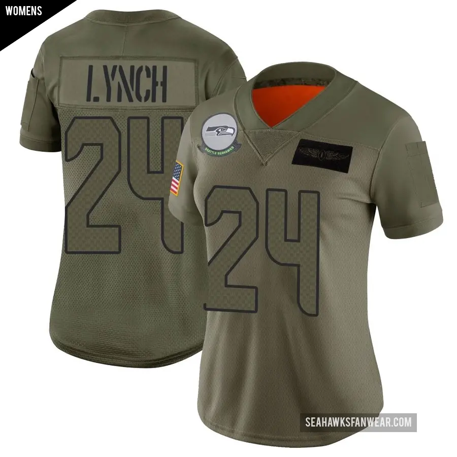 Women s Seattle Seahawks 24 Marshawn Lynch Camo Limited 2019 Salute to Service Jersey Seahawks Store