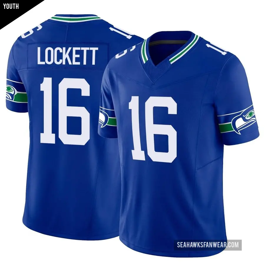 Youth Seattle Seahawks ＃16 Tyler Lockett Royal Limited Throwback Vapor F.U.S.E. Jersey