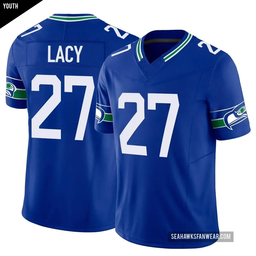 Youth Seattle Seahawks ＃27 Eddie Lacy Royal Limited Throwback Vapor F.U.S.E. Jersey