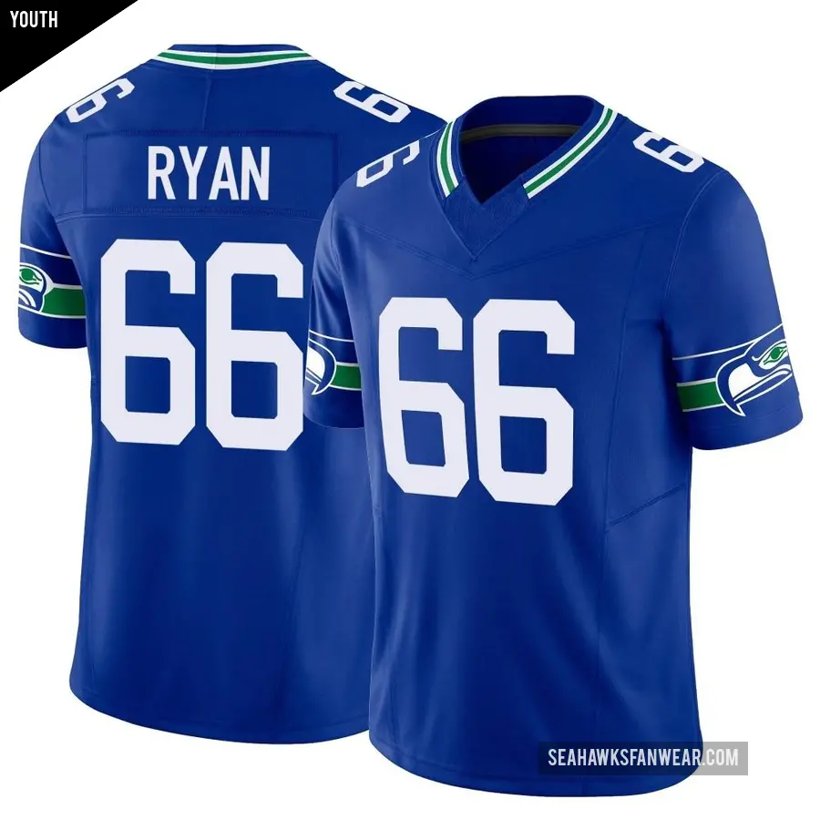 Youth Seattle Seahawks ＃66 Liam Ryan Royal Limited Throwback Vapor F.U.S.E. Jersey